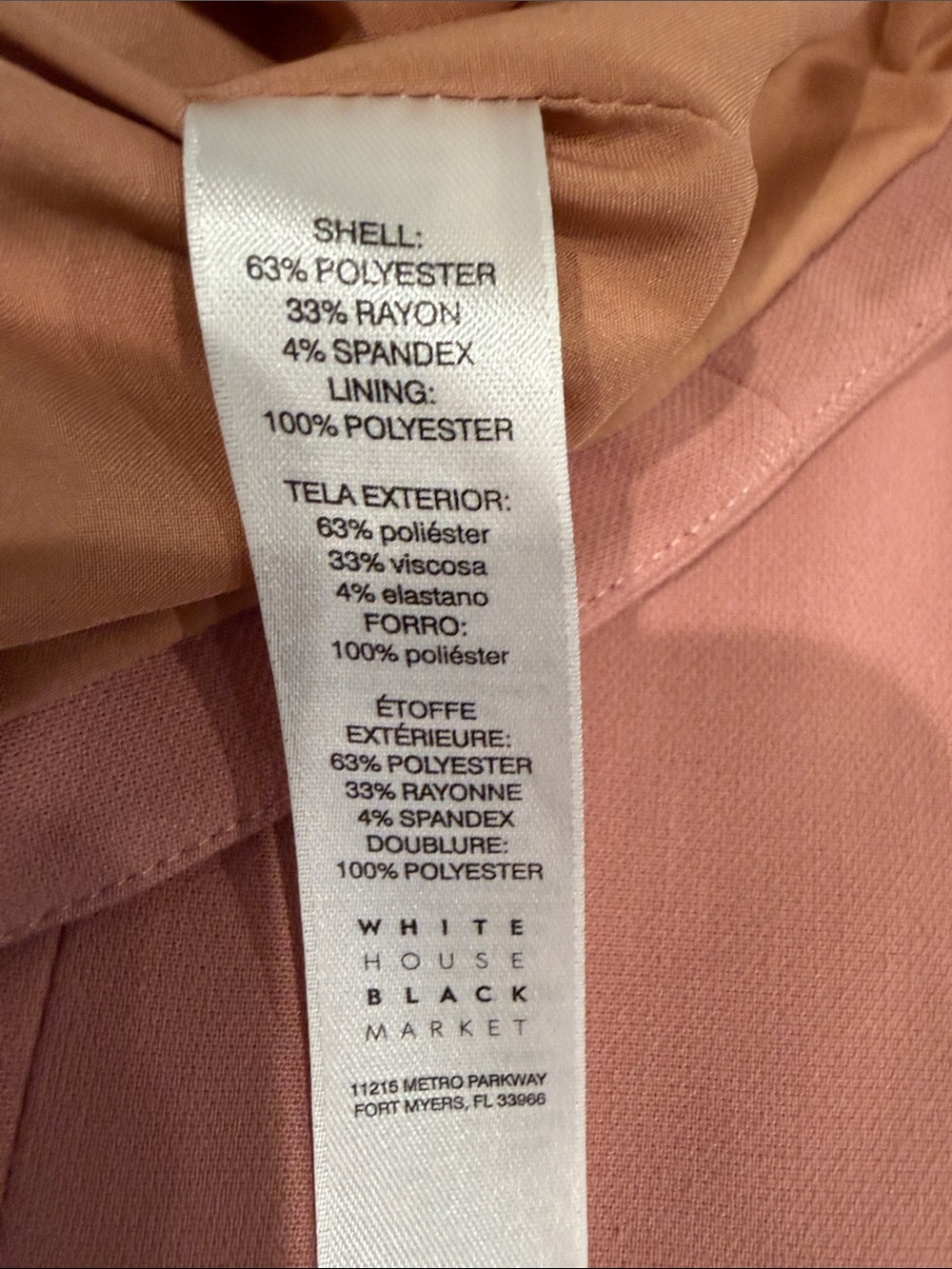 White House Black Market Moto Jacket Size 4 Dusty Rose Blush Pink Zip Stretch - Picture 6 of 7